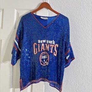 RARE Jeanette Kastenberg New York Giants Sequin Jersey